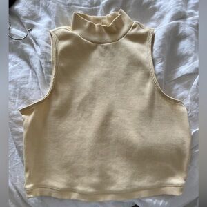 Everlane Cream Sleeveless Crop Top